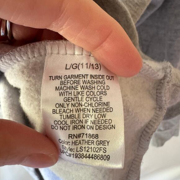 Disney Youth Girl’s Lilo & Stitch Gray Sweatshirt Size L Cotton Disneycore Y2K - Picture 4 of 6